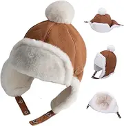[Comebachome] Baby Winter Hat Warm Lamb Wool Baby Hats Adjustable Infant Winter Hat with Ear Covers for Toddlers 6 Months to 4 Years Old, One Size Fits All, Baby Hats 0-6 Months, Baby Winter Hat