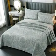 100% Cotton Cover Lightly Quilted Coverlet Set Sienna Taupe Queen