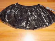Size 18 Months Cat & Jack Black Metallic Silver Spider Web Skirt Halloween New