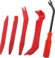 Auto Trim Removal Tool Set 5pcs Plastic Pry Tool Kit Auto Trim Tool Prying Tool Car Door Panel Clip Revmoal Tool Fasteners Remover Blue (Red)