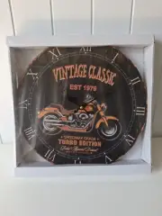Motorcycle Wall Clock Man Cave Decor