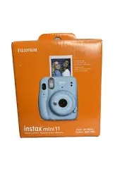 Fujifilm Instax Mini 11 Sky Blue Built-in Flash Fixed Lens Instant Camera NEW