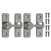 2Pcs 180° Barn Door Lock Flip Latches Safety Door Bolt Latch Lock Dark Gray