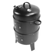 Vertical Charcoal Smoker 3 in 1 Layer Grill BBQ Smoker with Thermometer For