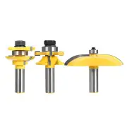 3Pcs 1/2 Inch Shank Two Flute Raised Panel Cabinet Door Router Bit Set