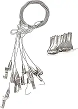 SEWACC 10pcs Adjustable Picture Hanging Wire Rope for Mirror Photo Frames Heavy Duty Hook with Wire Adjustable Clip for Indoor Outdoor Use