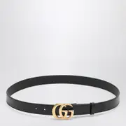 [GUCCI] Black belt with double GG buckle 110 EU Black
