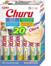 Churu by INABA Cat Treat - Tuna Variety Box - 1 Pack 20 x 14g total Soft C