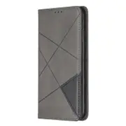 Rhombus Texture Horizontal Flip Magnetic Leather Case With Holder and Card Slots and Wallet For Iphone Xs Max(Grey)