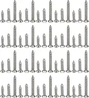 HEALSOPTHY 300Pcs Stainless Steel Self Tapping Screws Flat Head Cross Groove Assorted Screws for Includes Each Lengths