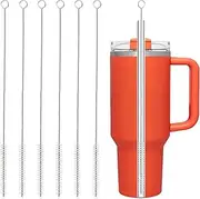 Ajedrmy Straw Cleaner Brush for Stanley, 6Pcs Reusable Extra Long Straw Cleaner for 40/30/20 oz Stanley Mug, 10mm Wide Drinking Straw Cleaning Brush for Sippy Cup, Water Bottle and Tubes