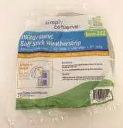 NEW Simply Conserve Energy Saving Self Stick Weatherstrip Adhesive Foam Tape