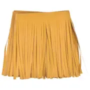 2 Yards 6 Inch Faux PU Leather Fringe Trim Tassel Fringe for Sewing, Yellow
