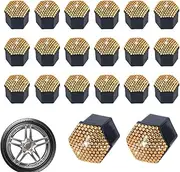Tire Nut Cover | Shining Hub Screw Cover Set of 20 | Anti-Scratch Removable Wheel Nut Decorative Cap for Car Exterior Dust-Proof Protection