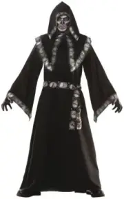 Underwraps - Crypt Keeper Costume - Black Skull Printed Jacquard Trim Tunic