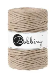 Bobbiny Sand Premium Macrame cord 5mm, (100 meters) - Single twist macrame