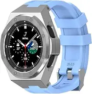 [SUPENG] Case + Band Compatible with Samsung Galaxy Watch 4 Classic 46mm Rugged Protective Cover with Screen Protector Compatible with Samsung Watch 4 Classic 46 (Color : Color 17, Size : Watch4 Classic 46mm