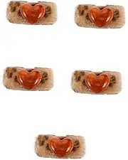 [DEARMAMY] Leopard Print Love Ring The Ring Vintage Rings Finger Ring Decor Halloween Rings for Temperament Adjustable Ring Leopard Pattern Ring Rings Trendy Women Ring Jewelry Acrylic