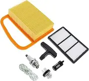 DEMULAX Create idea Set of 7pcs Carburetor Service Kit Spark Plug Fuel Filter Bulb Primer Trimmer Accessories Parts, for, TS410 TS420 Air Filter 4238 140 4402 Air Filter Adjustment Kit
