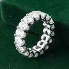 Full Eternity Sterling Silver 2.50 CT Moissanite Oval Shape Wedding Ring For Her