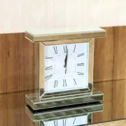 Mirror Furniture Table Clock Silver B