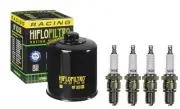 Oil Filter & Spark Plugs (HF303RC, 4 x CR9EH-9) for Honda CBR600 FM-FY 91-00
