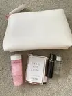 New Lancome Skincare Makeup Mini Set Mascara Perfume Essence Toner Cosmetic Bag
