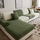 Banana Leaf Jacquard Fabric Sofa Cloth Cover, Polar Fleece, Dustproof, Anti Pet