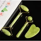 Face Body Massager Natural Gua Sha Jade Stone Roller Women Facial Massage To FT