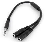 3.5mm 4 Pin to 2x 3 Pin 3.5mm Headset Splitter Adapter M/F M-F, YHSMFF
