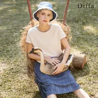 在飛比找momo購物網優惠-【Diffa】一體成型時尚條紋針織衫-女