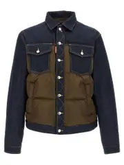 [Dsquared2] Dsquared2-Hybrid Puffer-Jeans Puffer Jackets Multicolor-Uomo 50IT