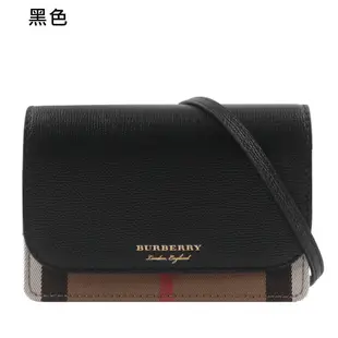 BURBERRY Hampshire 新款格紋帆布拼皮革手拿/斜背包(任選) 80463