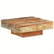 NNETM Elegant Coffee Table - 80x80x28 cm Wood Pedestal Base(Brown)