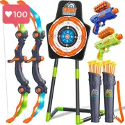 2 Pack LED Light-Up Bow and Arrow Set – Archery Toy for Kids 5-12 Years Old