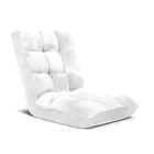 SOGA Floor Recliner Lounge Sofa Futon Folding Couch Folding Chair Cushion White