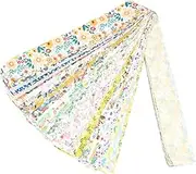 40Pcs Fabric Strips Roll Floral Print Fabric Patchwork Roll Cotton Fabric Quilting Strips Multifunctional Fabric Jelly Roll for Quilting Crafting and Sewing Rolled Cotton