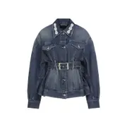 [Simone Rocha] Simone Rocha-Blue Sculpted Belt Cotton Jacket-Donna 4 UK