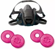 3M Quick Latch Half Face Respirator Facepiece Mask 4- P100 Particulate Filter SM