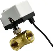 Brass Motorized Ball Valve DN15 DN20 DN25 3 Way Motorized Electric Three Line Two Control AC220V with Manual Switch 1Pcs (Size : DN15, Color : 220VAC) (Color : 220vac, Size : DN20) (Color : 220vac,