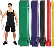 5-Pack Resistance Bands Set for Workout and Strength Training, Heavy Duty Pull-Up Assist Bands with 5 Levels, Long Stretch Exercise Bands for Fitness, Home Gym, Physical Therapy