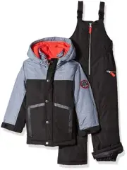 Baby Boys Heavyweight 2-piece Skisuit Snowsuit, very black/grey texture, 24MO