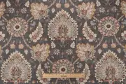 2 Drapes OLD WORLD Medallion in Charcoal Blue Gold Red Ecru w Thermal Lining