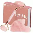 IcyMe Jade Roller & Gua Sha, Face Roller Redness Reducing Skin Care Pink