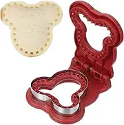 uxcell Crustless Sandwich Cutter, Bear Shape Uncrustable Sandwich Maker Sealer Press Bread Cookie Cutter and Sealer for DIY Breakfast Lunch Afternoon Tea (Red)