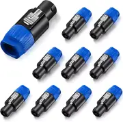 10Pack NL4FC Speaker Adapter Connectors 4-Pole Audio Plug, Compatible with Speak