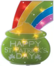 Lighted St. Patrick's Day Shimmer Pot of Gold Window/Wall/Door Decor - FREE SHIP