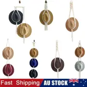 Boho Hand-Woven Macrame Hat Display Rack Hanging Cap Holder 1-3 Hat Rope hanger