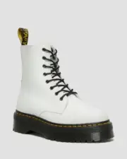 Dr. Martens Men's Jadon Platform Quad Retro White Smooth Leather