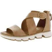 Sofft Womens Mackenna Leather Criss-Cross Open Toe Wedge Sandals Shoes BHFO 9695